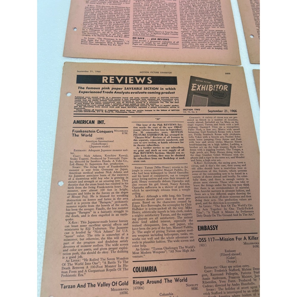 Vintage 1966 Motion Picture Exhibitor Magazine Reviews Film Movie Ephemera Lot - Picture 7 of 13